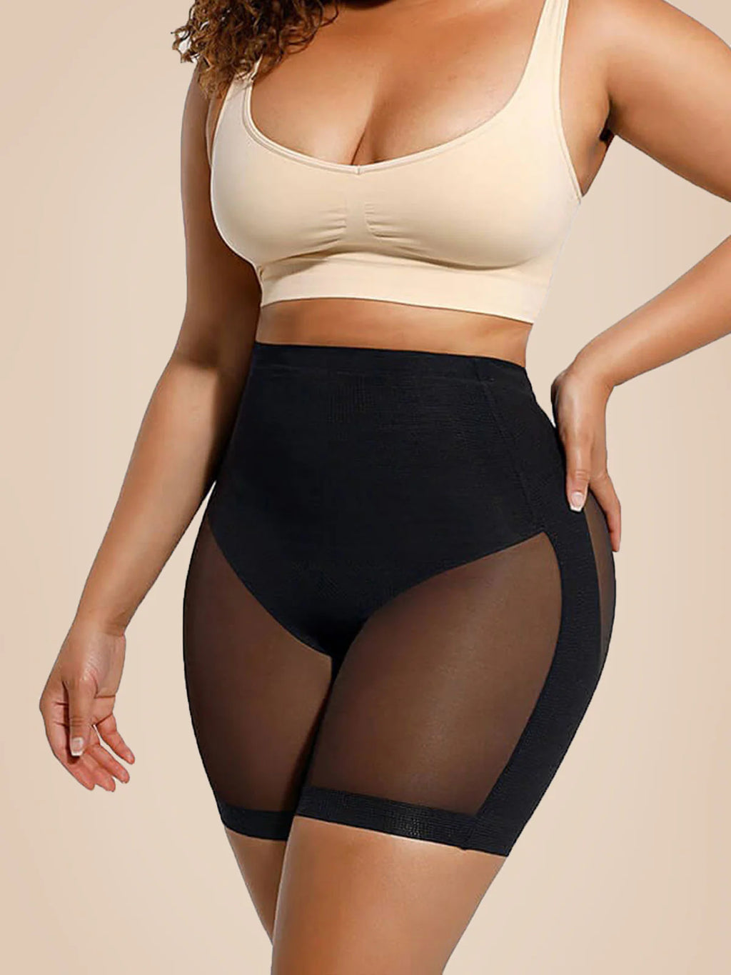 ? Shaper scurt fără cusătură cu talie înaltă