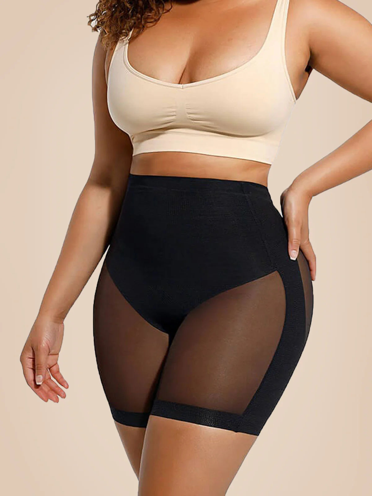 ? Shaper scurt fără cusătură cu talie înaltă