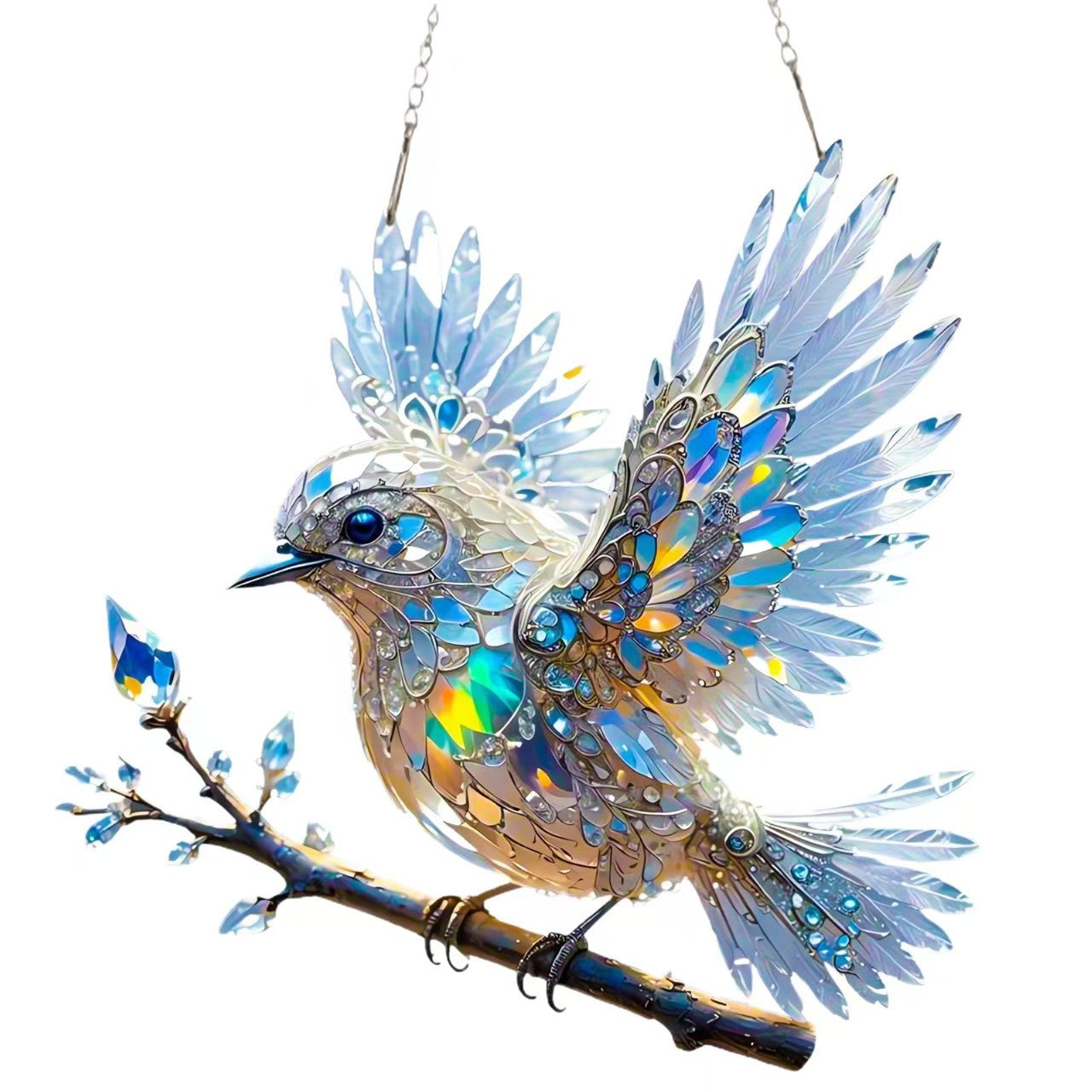 Umelecké šperky Crystal Sky Bluebird Colour