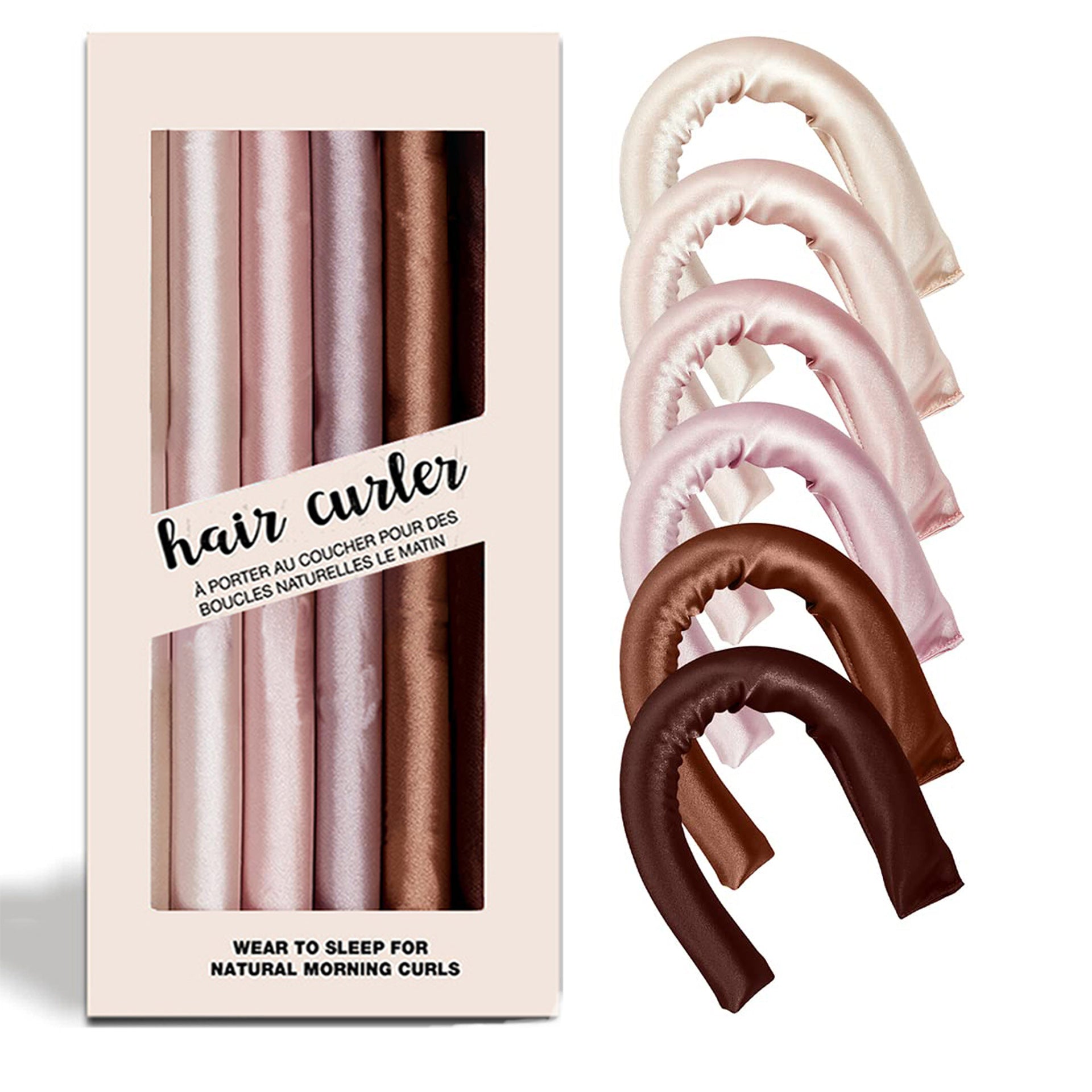 Kulmy Kitsch Rosewood Satén bez vyhrievania - Mäkké a jemné kulmy na vlasy (6 ks)