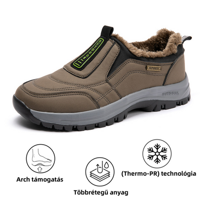 (❄️Utolsó nap az 50%-os kedvezményért) – Ne hagyd ki! ⏰ – Puha és kényelmes valódi gyapjú férfi cipő lábboltozat-támasztással a könnyebb járás érdekében.
