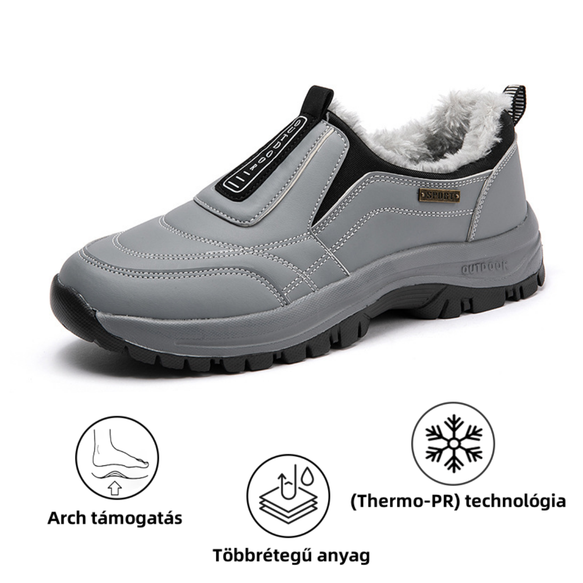 (❄️Utolsó nap az 50%-os kedvezményért) – Ne hagyd ki! ⏰ – Puha és kényelmes valódi gyapjú férfi cipő lábboltozat-támasztással a könnyebb járás érdekében.