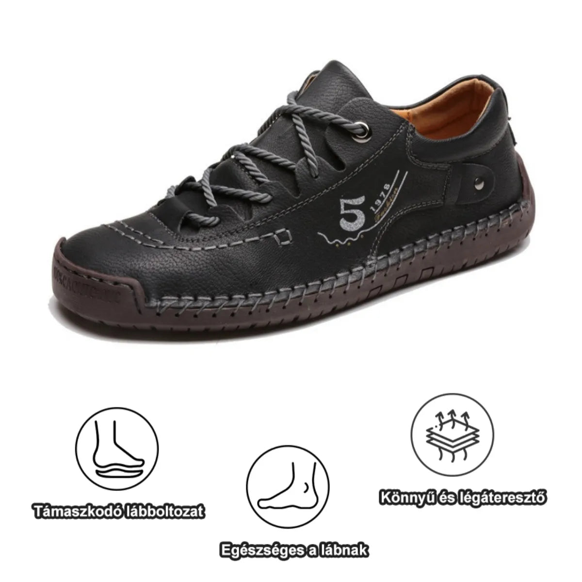 【🎁50% kedvezmény ma - ne hagyd ki】 Ergonomikus kialakítású ortopéd cipő - kiváló minőségű bőr + kézzel varrott 👞