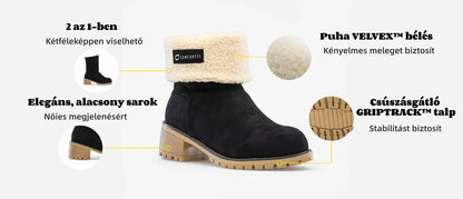 🎁[MA 50% KEDVEZMÉNY – NE HAGYJA KI] Ergonomikus kialakítású, meleg téli csizma - prémium bőr + téli polár bélés 👞