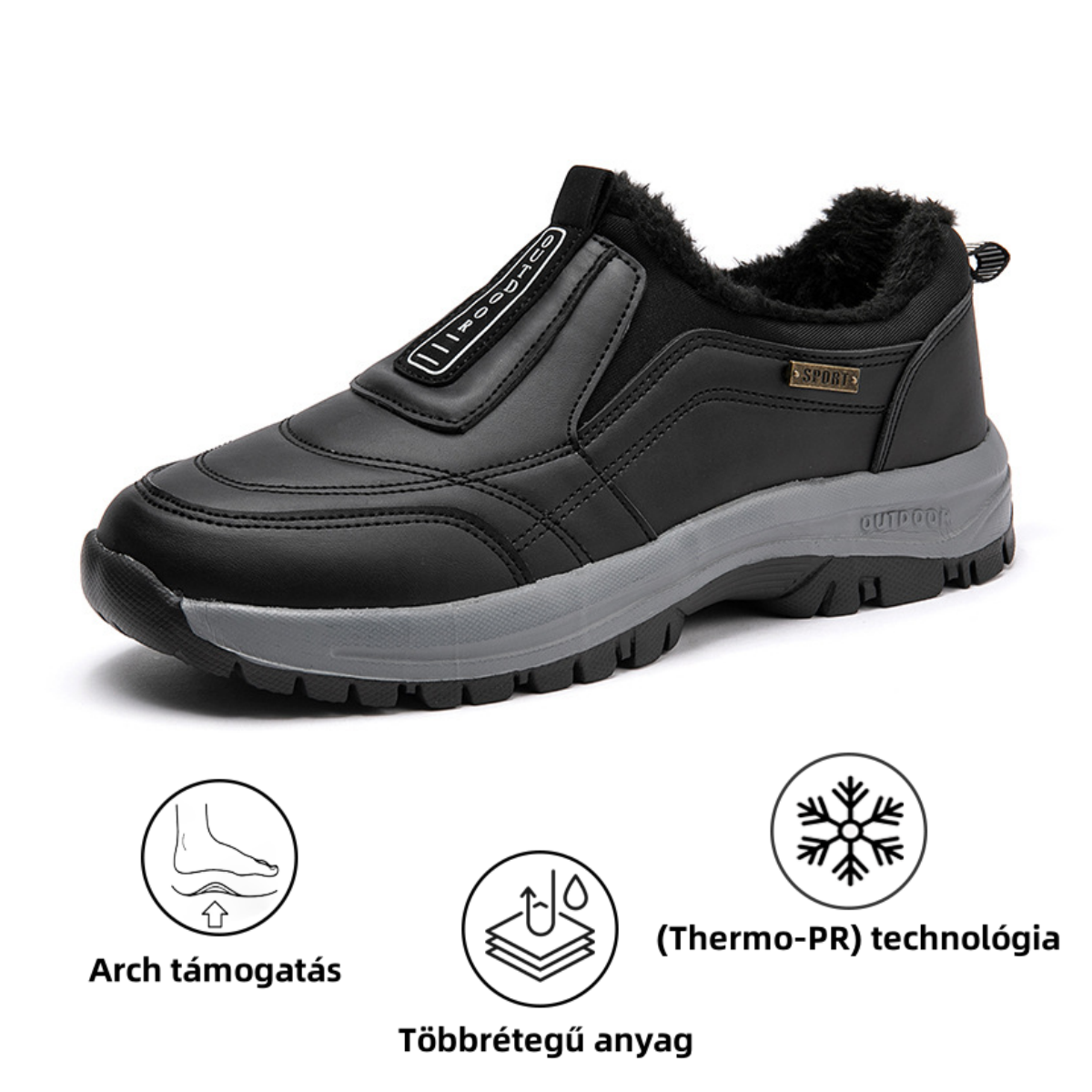 (❄️Utolsó nap az 50%-os kedvezményért) – Ne hagyd ki! ⏰ – Puha és kényelmes valódi gyapjú férfi cipő lábboltozat-támasztással a könnyebb járás érdekében.