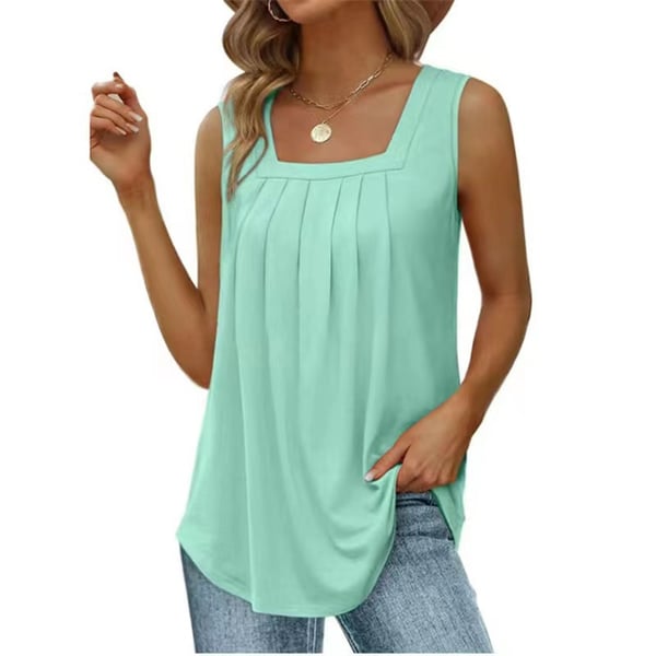 ✨Women’s Cute Loose-Fit Tank Top – Casual Summer U-Neck Sleeveless Soft Blouse