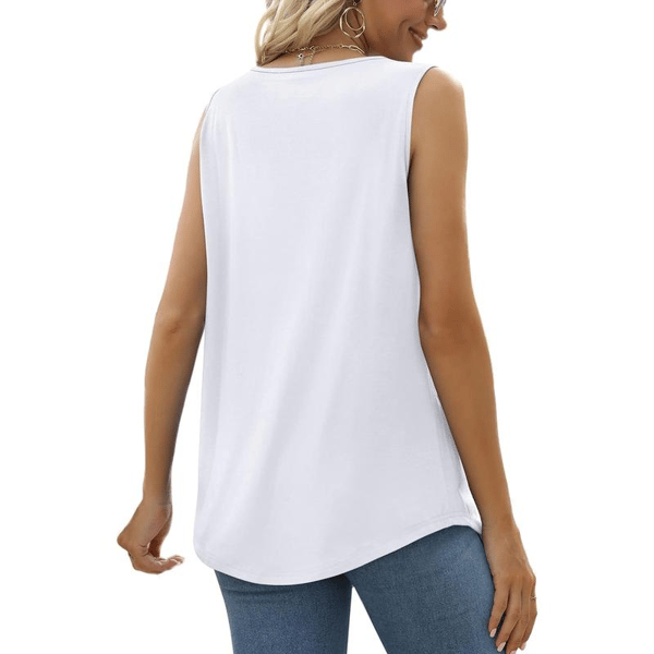 ✨Women’s Cute Loose-Fit Tank Top – Casual Summer U-Neck Sleeveless Soft Blouse
