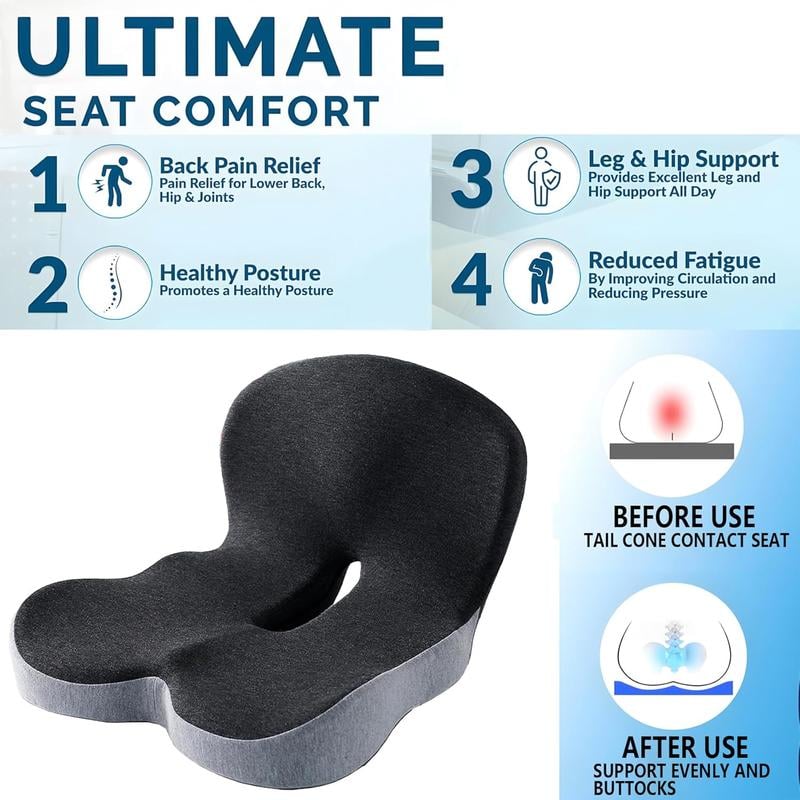 Jusqu'à 50 % de réduction!?Coussin de siège en mousse à mémoire de forme antidérapant